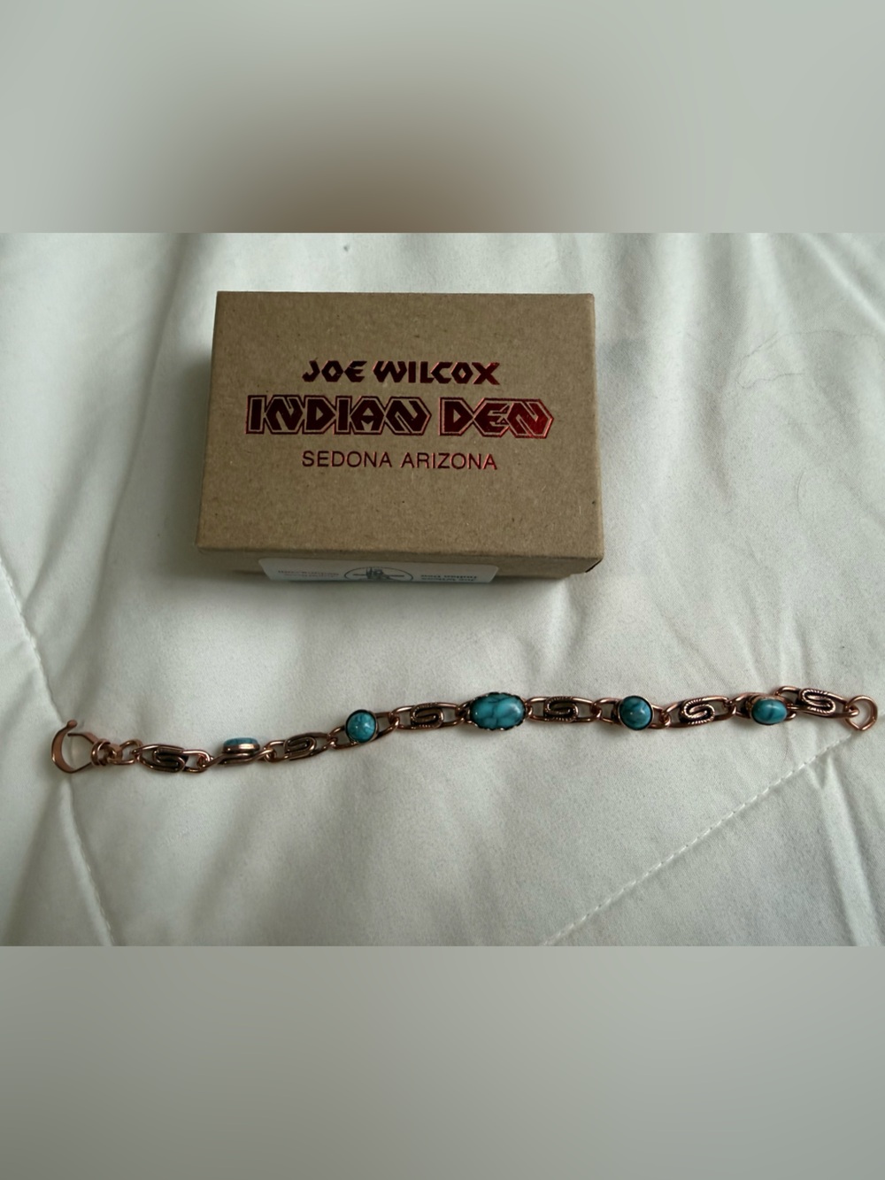 Joe Wilcox Native American Sedona Arizona Turquoise & bronze Bracelet NEW NWT